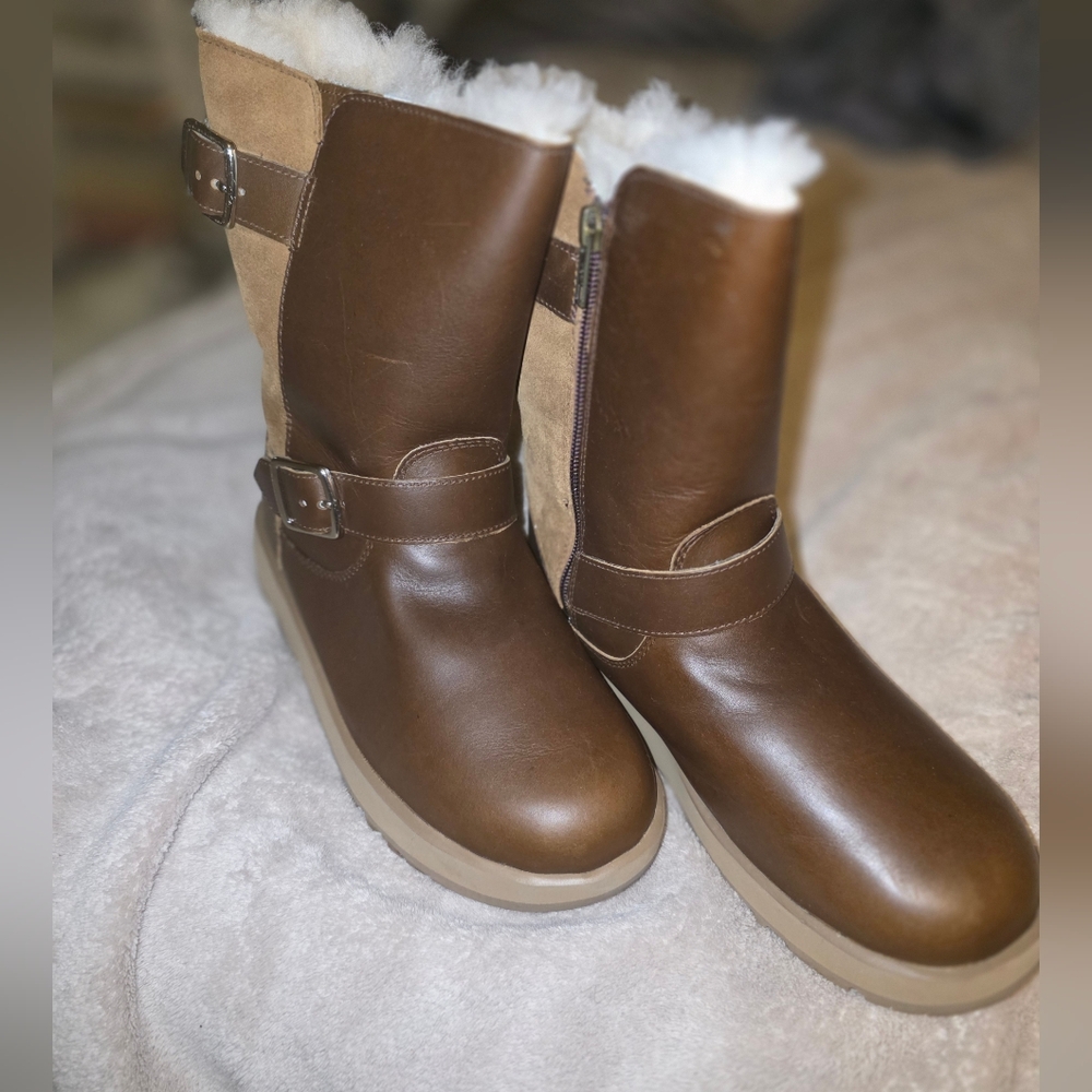 UGG W Breida Waterproof Chestnut And Brown Leather Size Women's 7.5